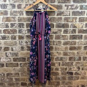 Japna Kids Floral Navy and Pink Maxi Dress Girls Sz 12